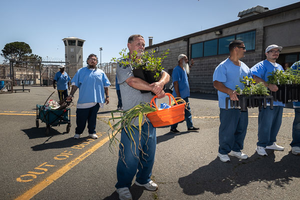 Land Together gardening at San Quentin - 2025 May