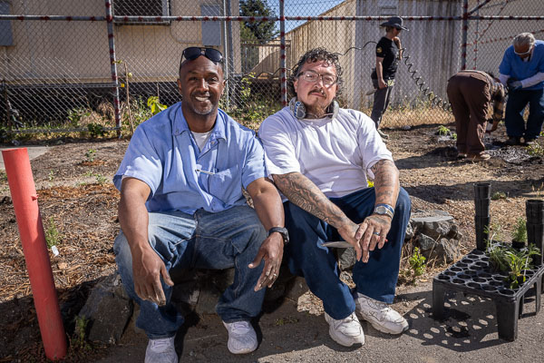 Land Together gardening at San Quentin - 2025 May