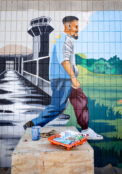 William James Association mural classes at CSP-Solano - 2024 Oct.