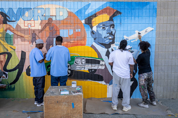 William James Association mural classes at CSP-Solano - 2024 Oct.