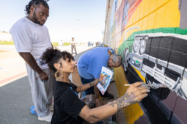 William James Association mural classes at CSP-Solano - 2024 Oct.