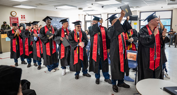 SDSU VISTA BA degree graduation at Centinela State Prison, D yard - 2025 May