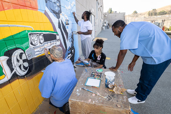 William James Association mural classes at CSP-Solano - 2024 Oct.